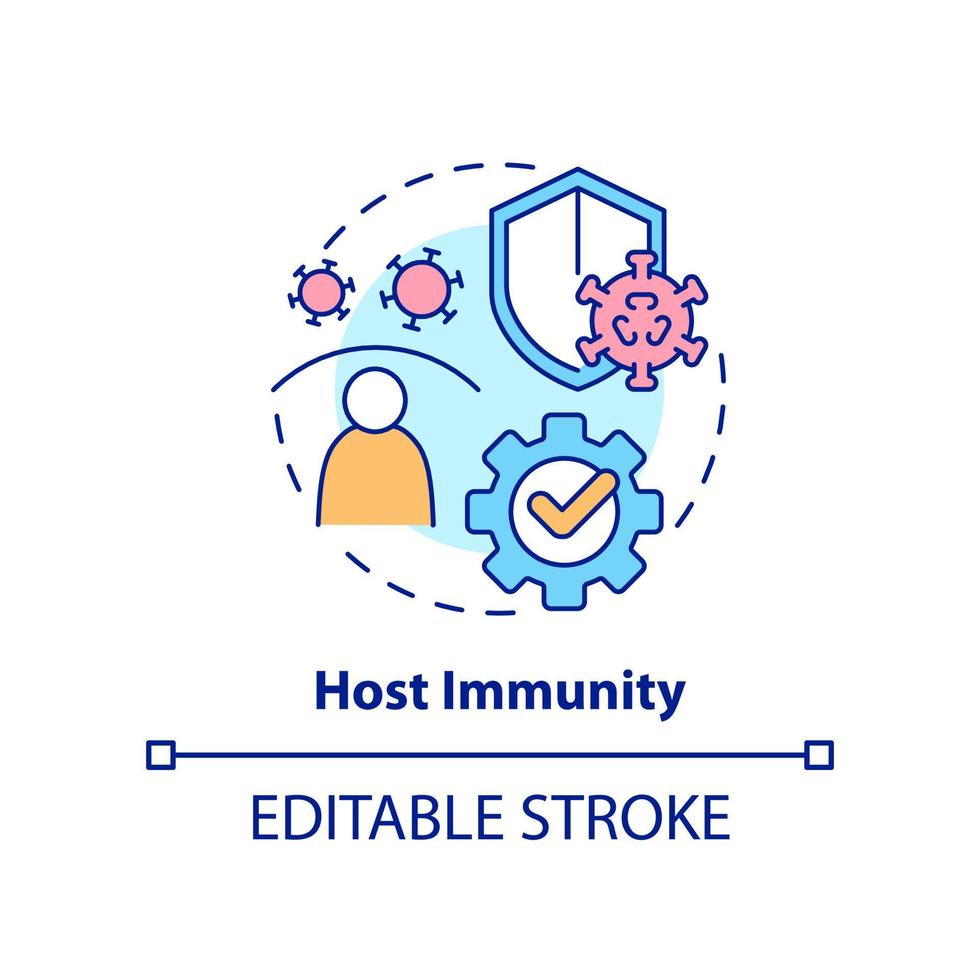 Host immunity concept icon. Pandemic preparedness preclinical research abstract idea thin line illustration. Isolated outline drawing. Editable stroke. vector