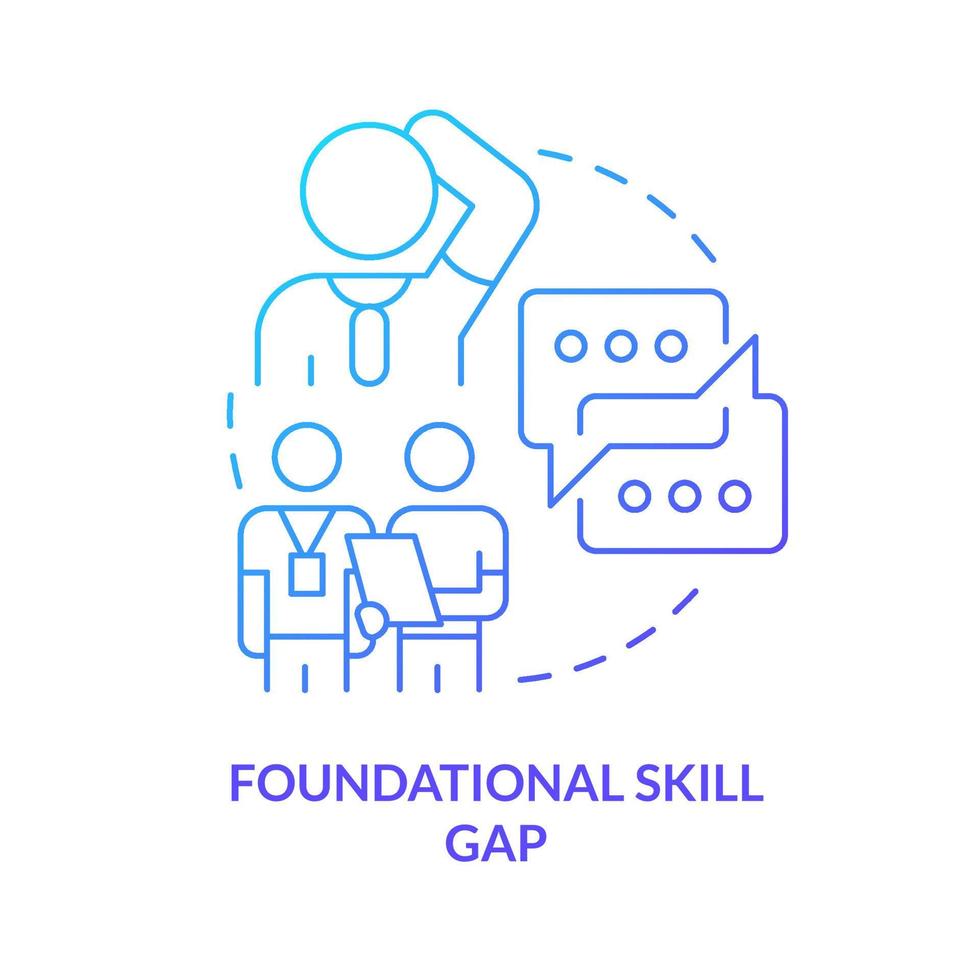 Foundational skill gap blue gradient concept icon. Soft skills absence.  Issue in higher education abstract idea thin line illustration. Isolated  outline drawing. 12578027 Vector Art at Vecteezy