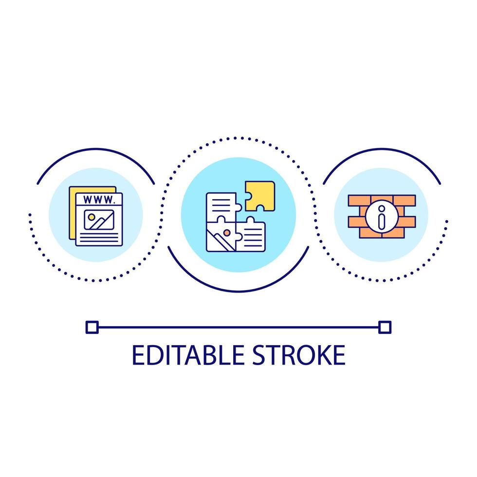 Building website structure loop concept icon. Site layout planning abstract idea thin line illustration. Website architecture. Isolated outline drawing. Editable stroke. vector