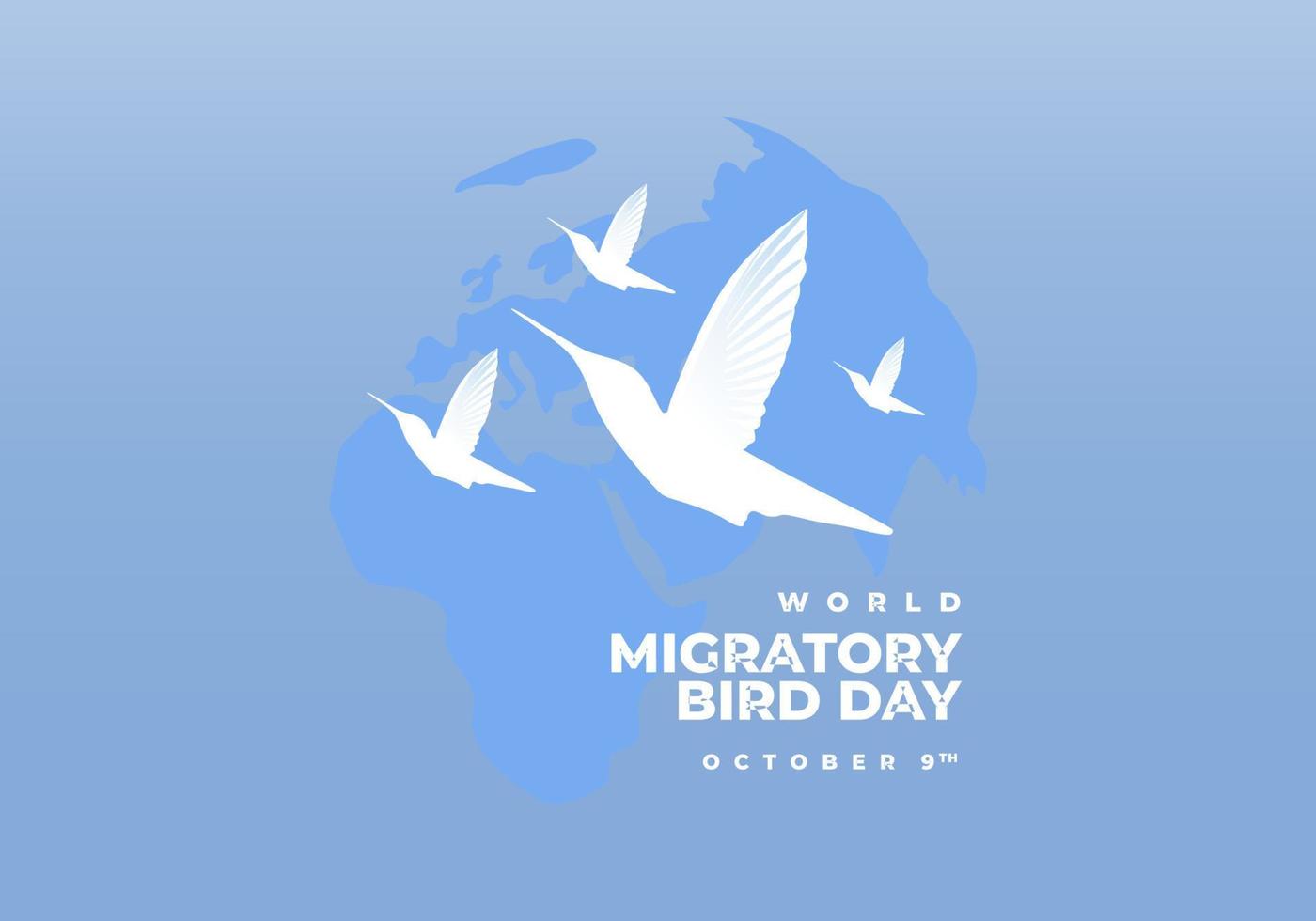 World migratory bird day background on october 9th. vector