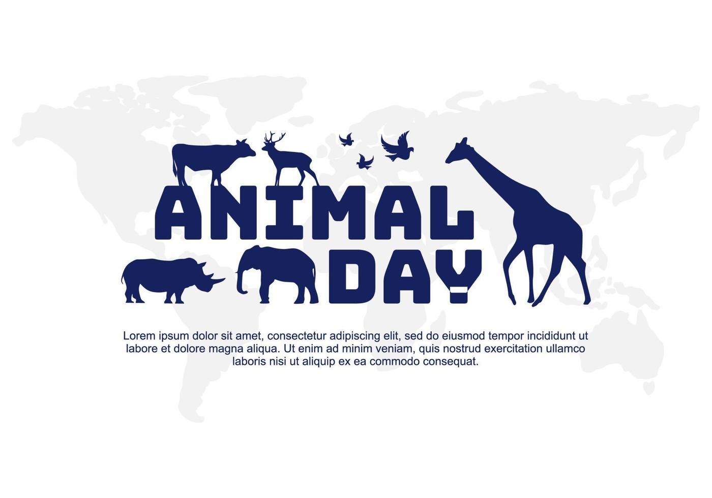 World animal day with animal on earth celebrated on october 4. vector