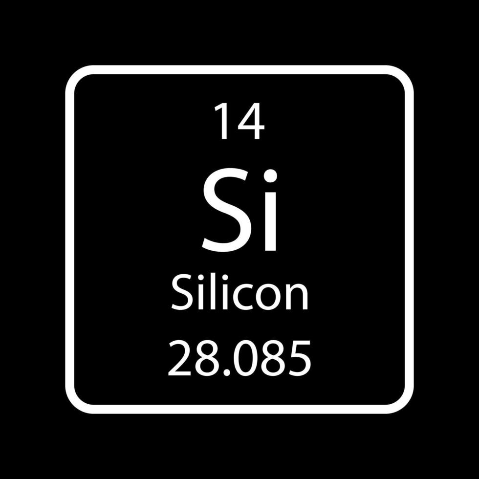 Silicon symbol. Chemical element of the periodic table. Vector illustration.