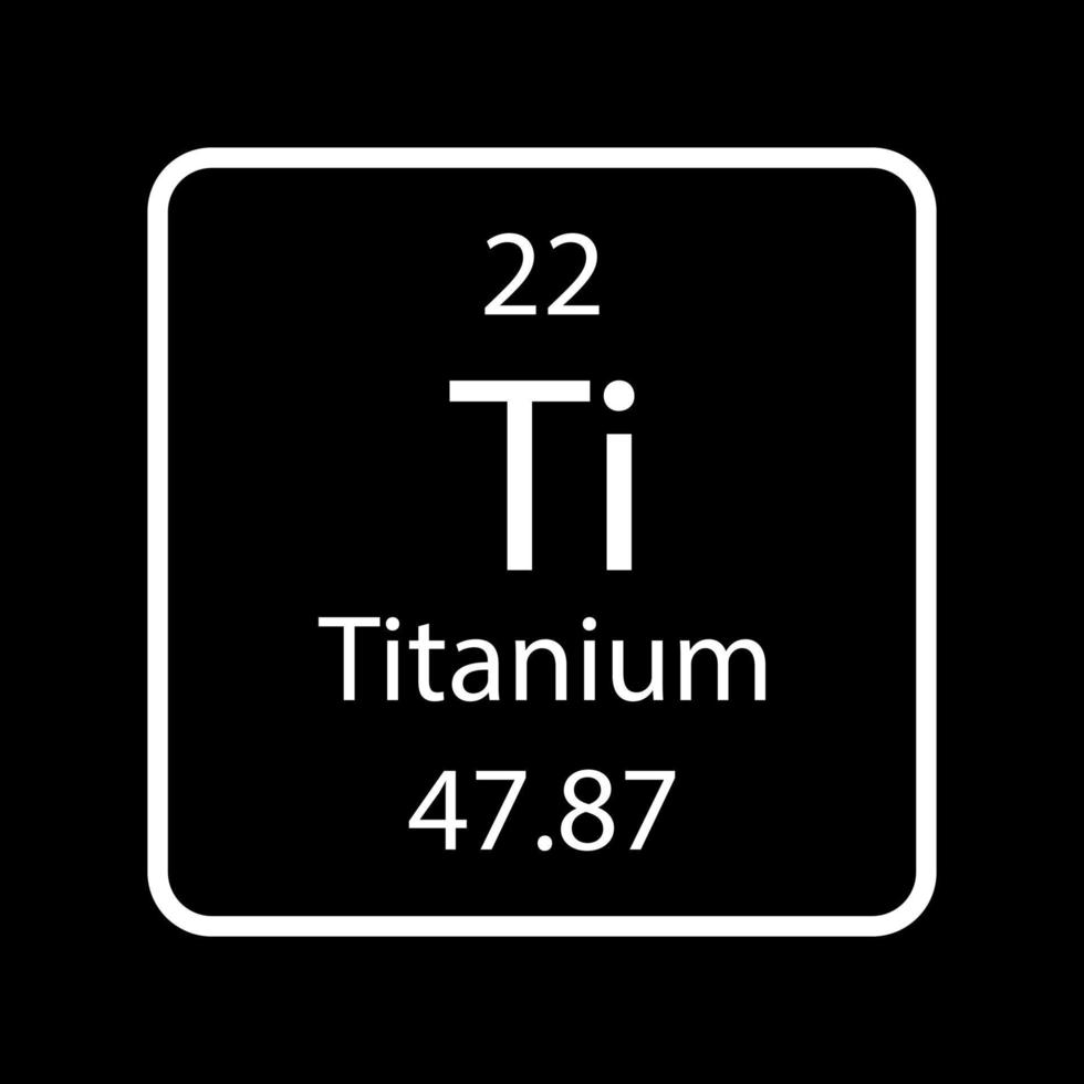 Titanium symbol. Chemical element of the periodic table. Vector illustration.