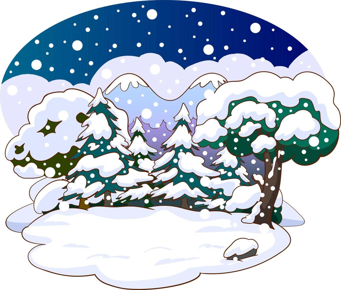 winter landscape vector illustration