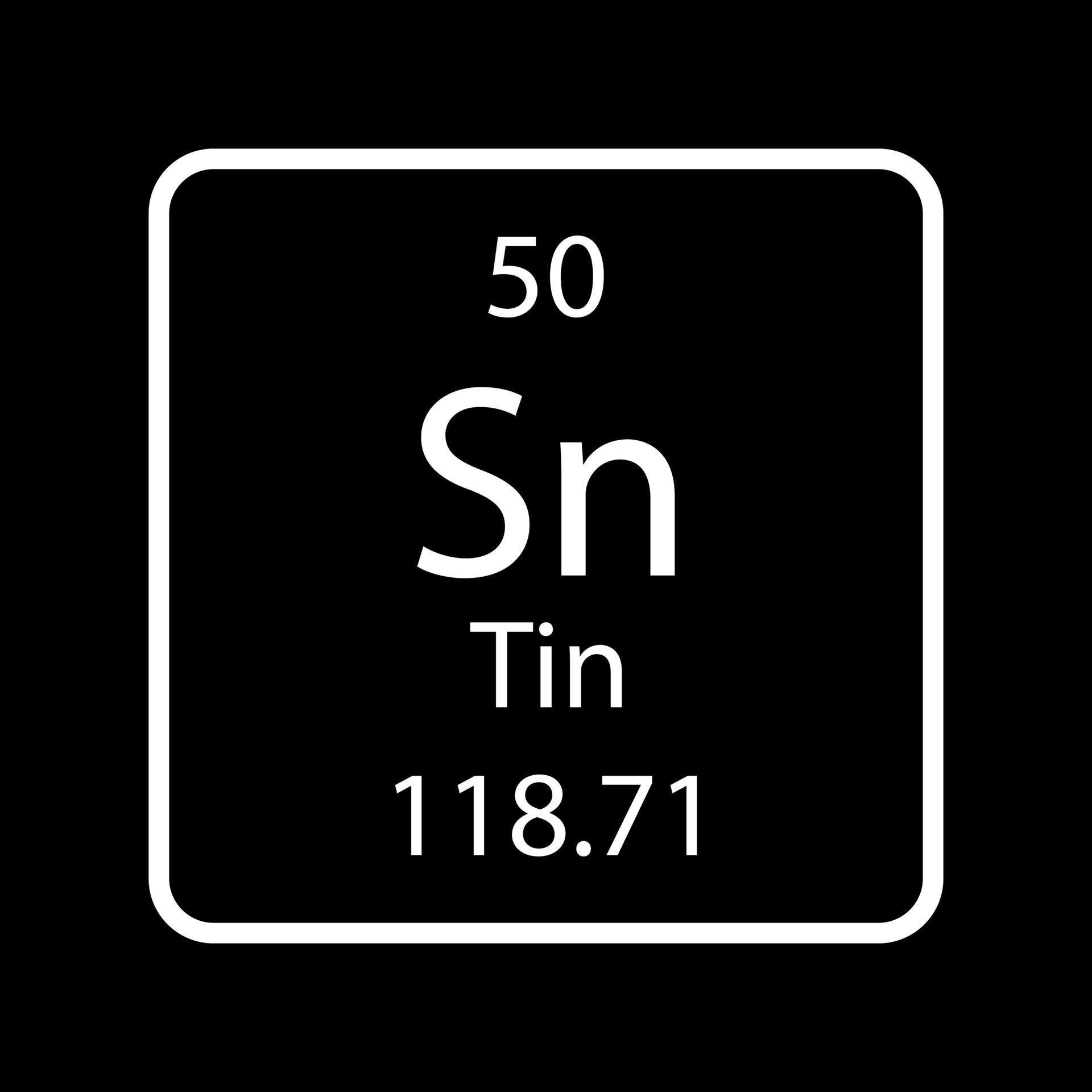 Tin symbol. Chemical element of the periodic table. Vector illustration. 12578696 Vector Art at