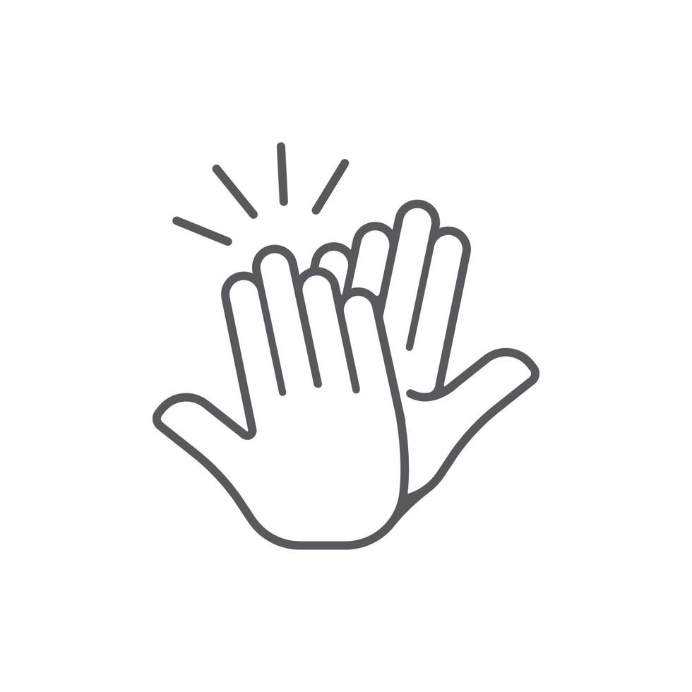 High five icon. Hands celebrating linear icon design. hand icon. Vector illustration