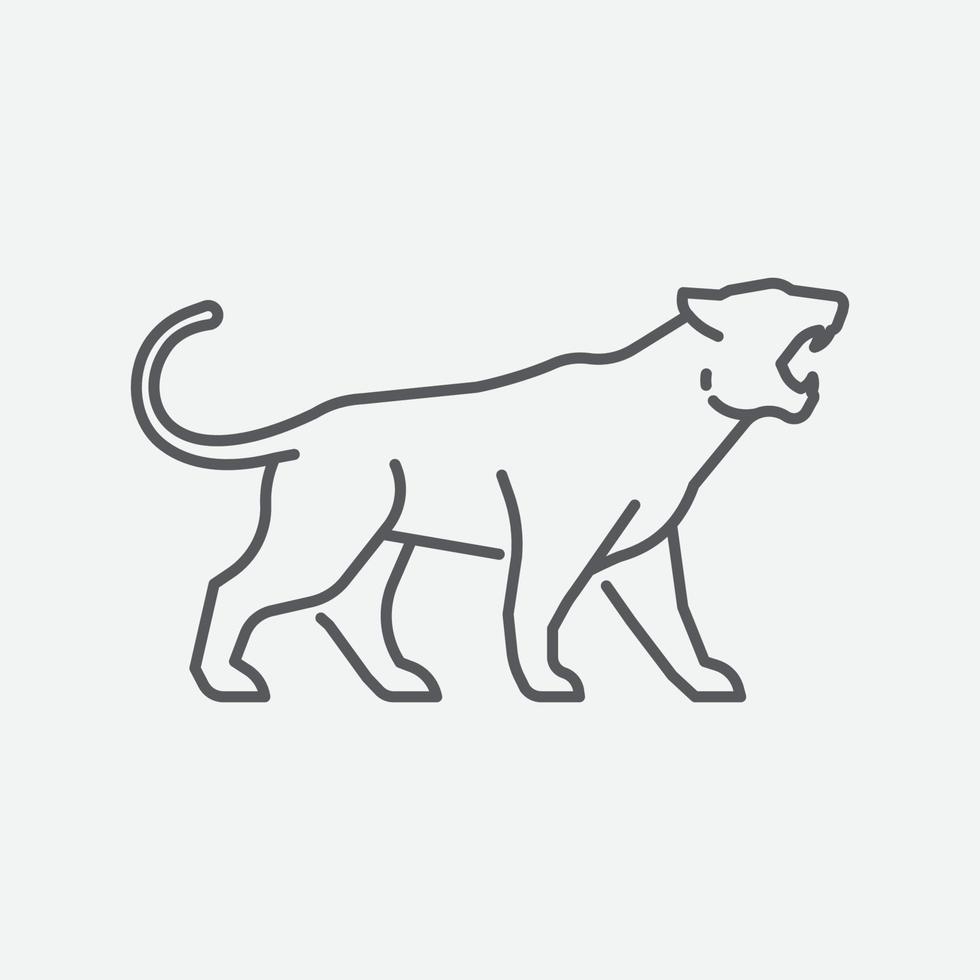 Tiger silhouette logo icon. Wildcat design element. puma. jaguar. leopard icon. Vector illustration