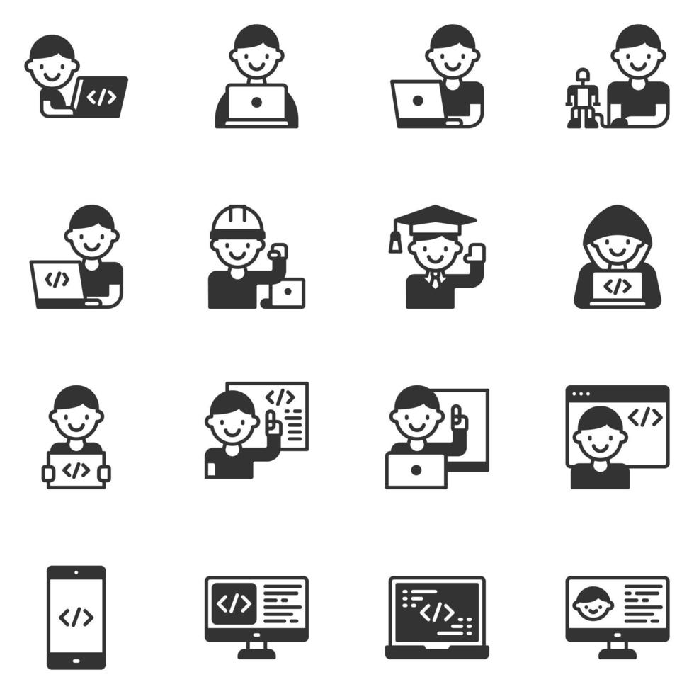 kids coding icon vector, computer,programming, development, student vector