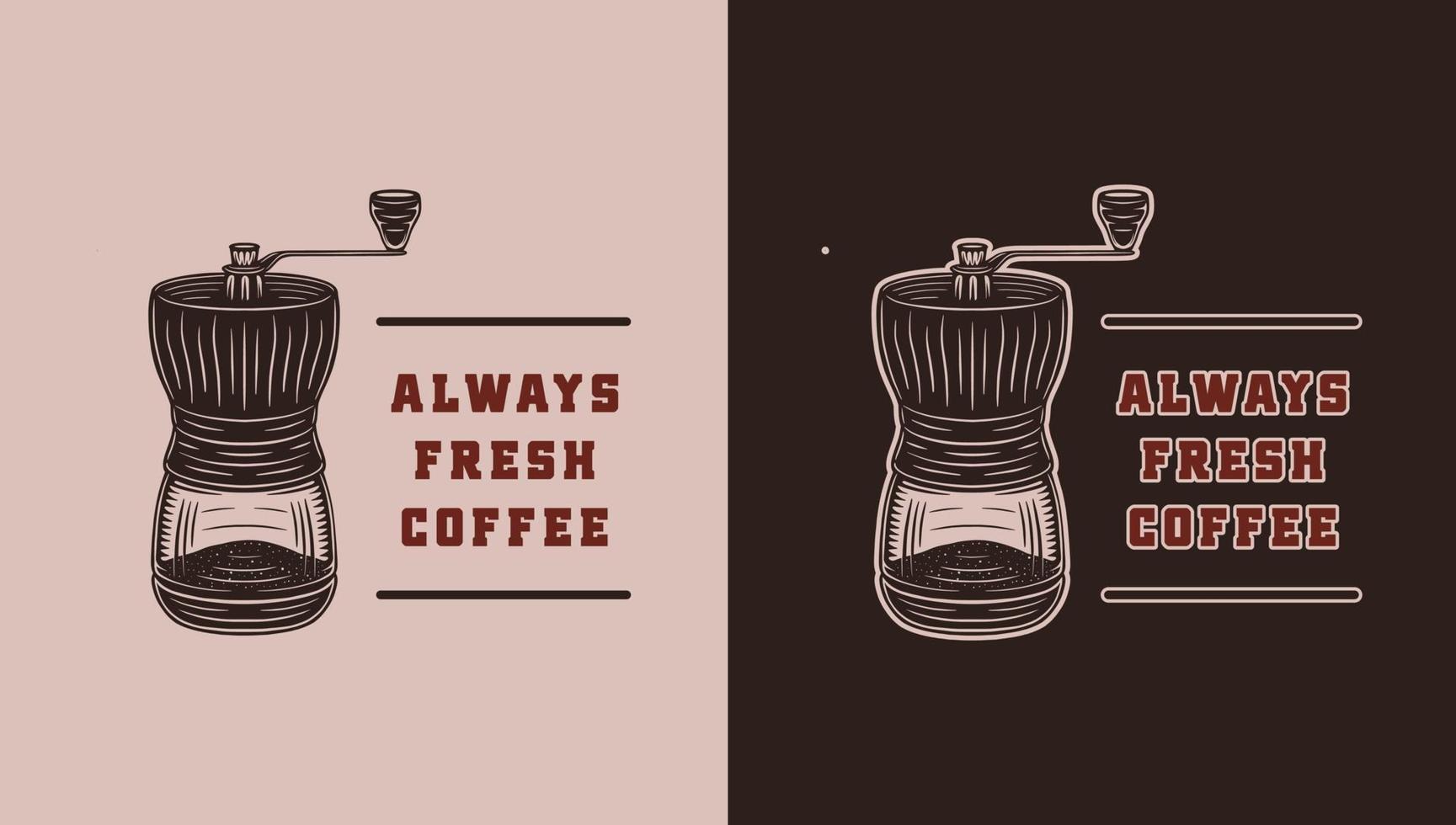 Set of vintage retro style coffee emblems, logos, badges. Can be used like poster or print. Monochrome Graphic Art. Vector Illustration. Detailed woodcut style design.