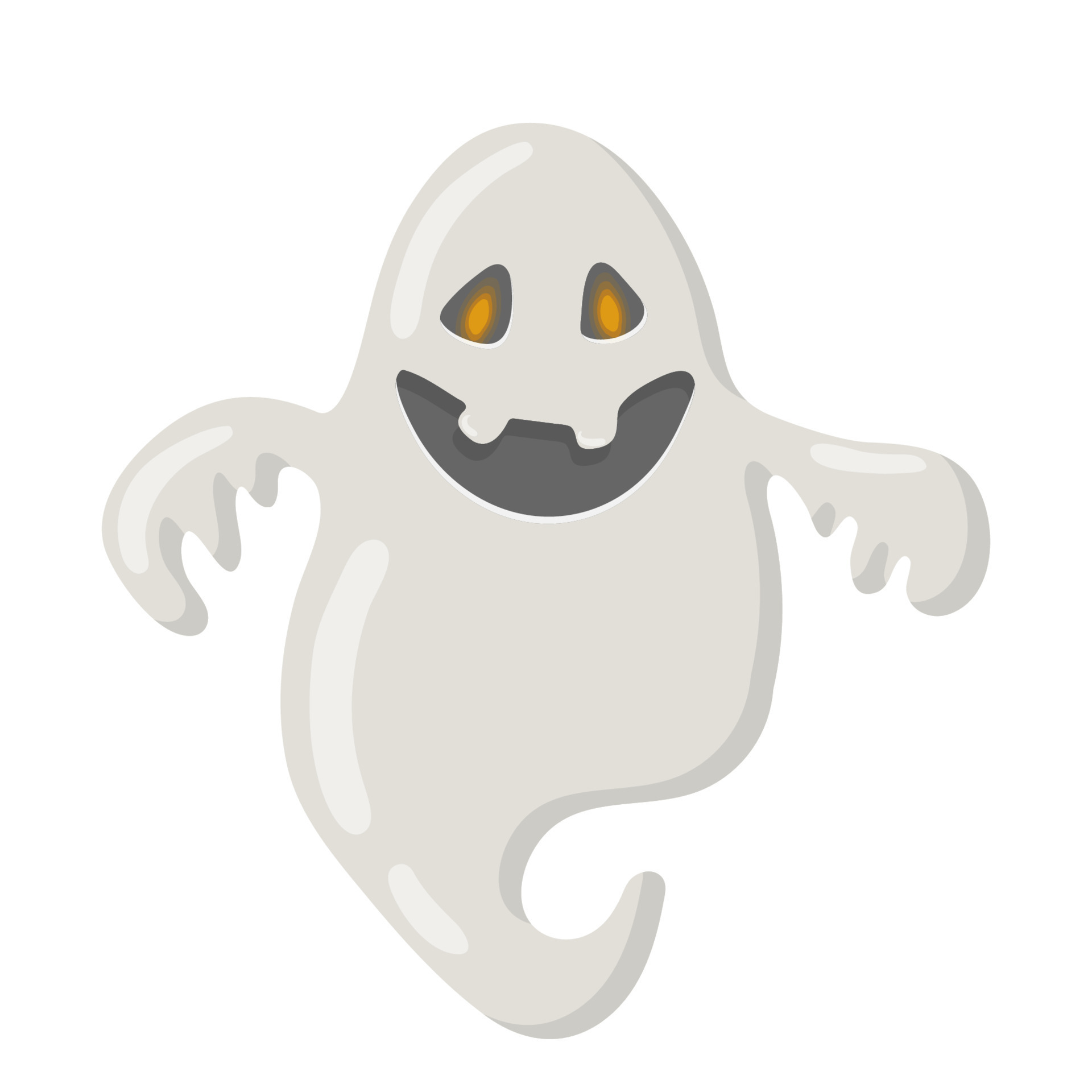 Funny happy ghost. Childish spooky boo character for kids. Magic scary  spirit. Isolated flat cartoon vector illustration of comic phantom 12579240  Vector Art at Vecteezy