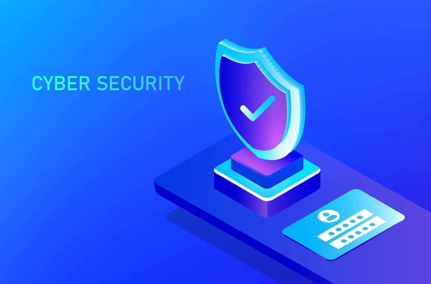 Cyber security and data protection privacy concept. Secure data management and protect data from hacker attacks and padlock icon to internet technology networking vector illustration