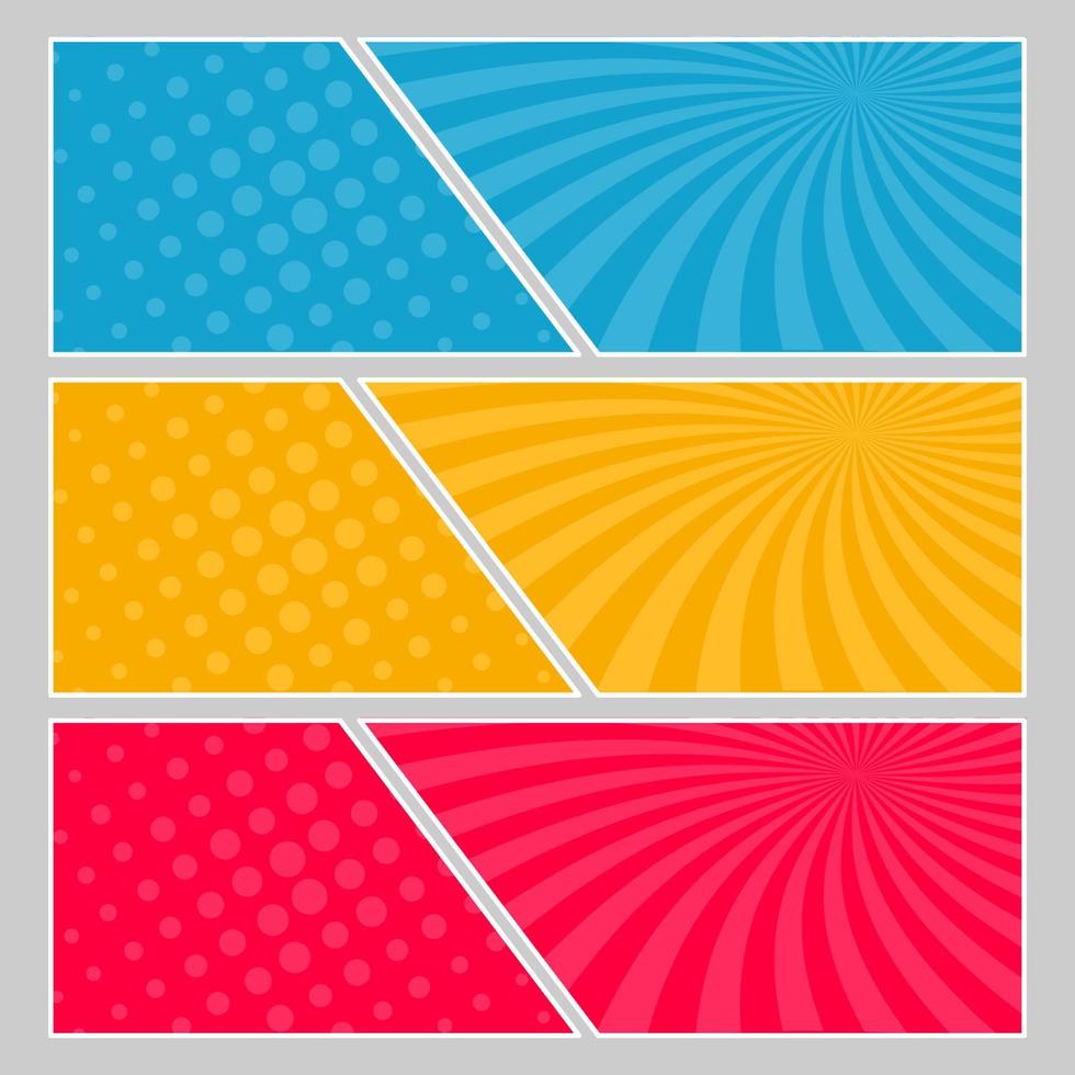 Set of multi colored pop art banners vector