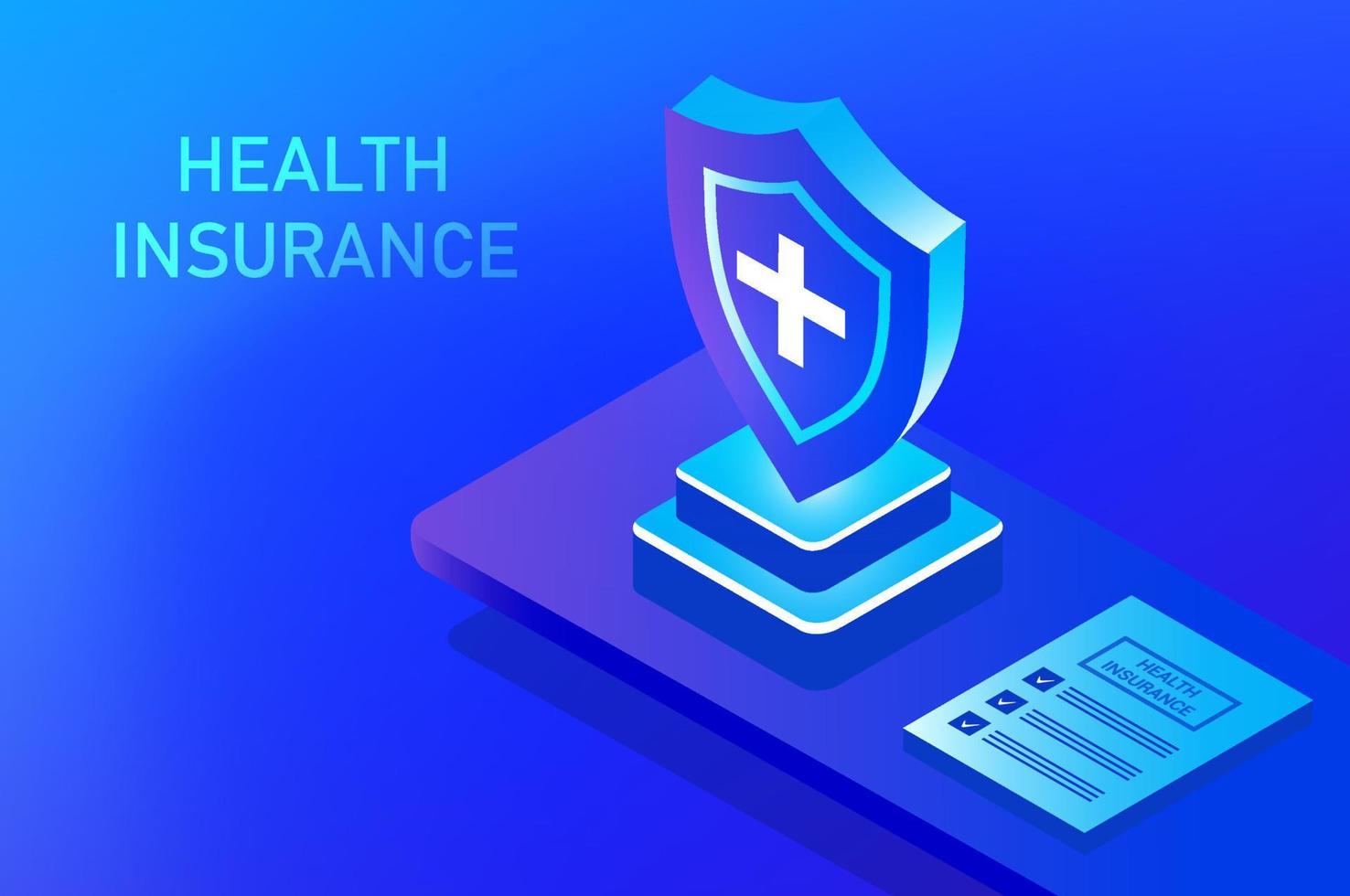 Health Insurance concept. Health insurance to protect from life and health accident. Health and life insurance policy, healthcare concept vector