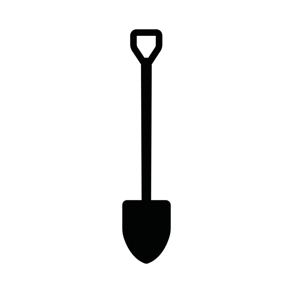 Vintage retro shovel for camping. Can be used like emblem, logo, badge, label. mark, poster or print. Monochrome Graphic Art. vector