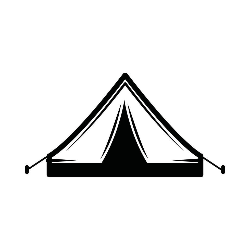 Vintage retro tent for camping. Can be used like emblem, logo, badge, label. mark, poster or print. Monochrome Graphic Art. vector