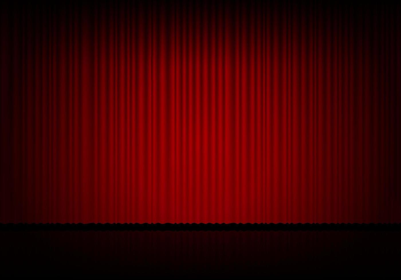 Red curtain opera, cinema or theater stage drapes vector
