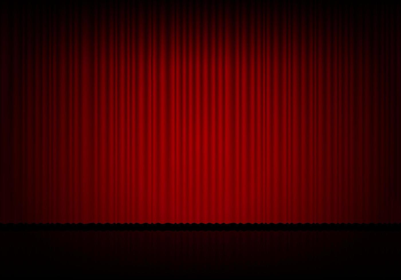 Red curtain opera, cinema or theater stage drapes vector