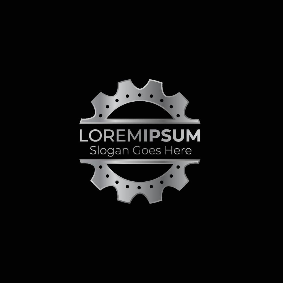 logo gear wheel engineering industrial vector