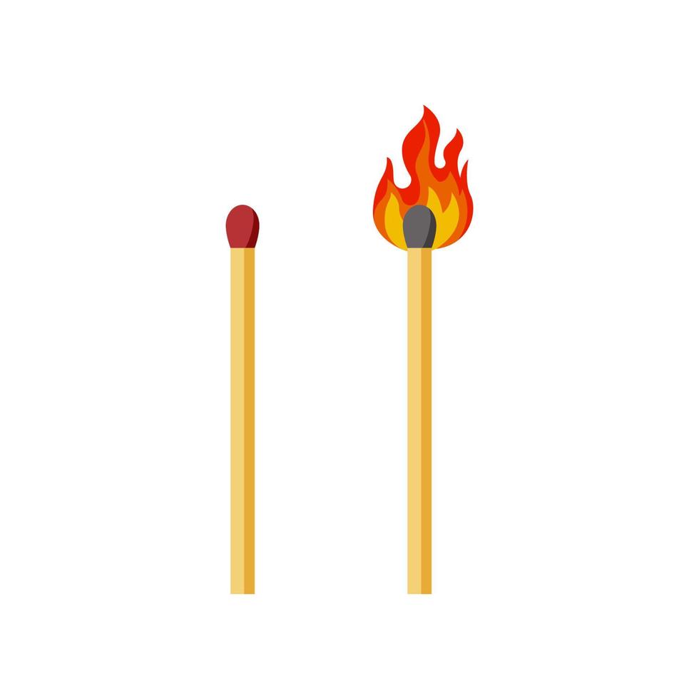 Matches  lighted match  vector