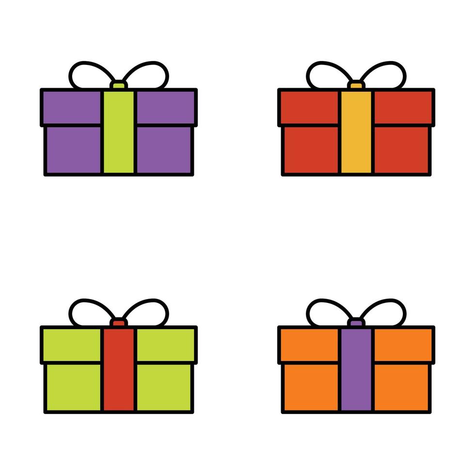 conjunto de caja de regalo sobre fondo blanco, ilustración vectorial vector
