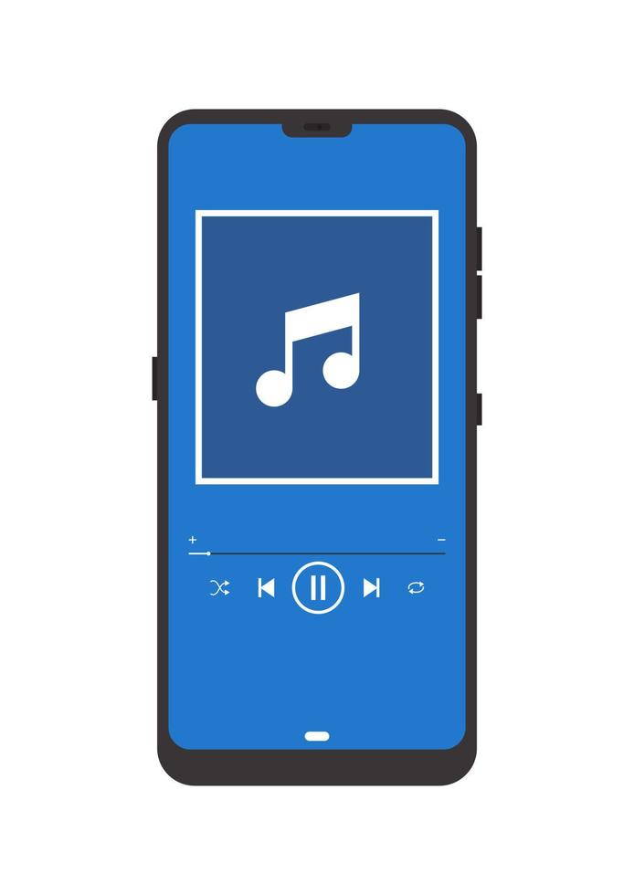 Smartphone with music player vector