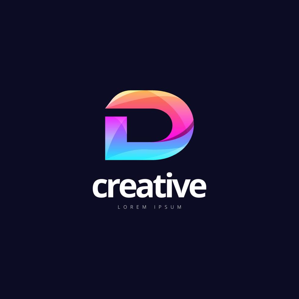 Vibrant Trendy Colorful Creative Letter D Logo vector