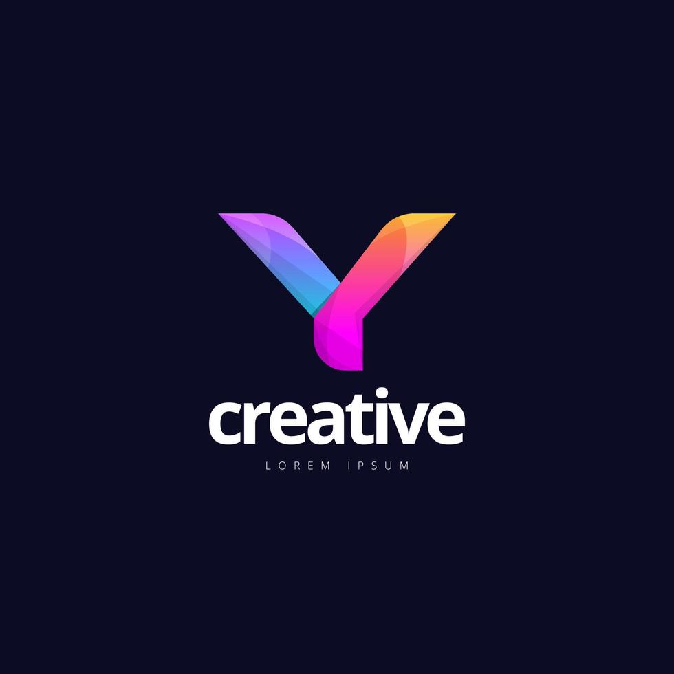 Vibrant Trendy Colorful Creative Letter Y Logo vector