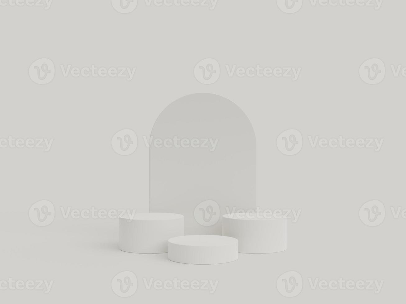 Minimal cylinder podium pedestal product display and presentation with pastel background 3d rendering photo