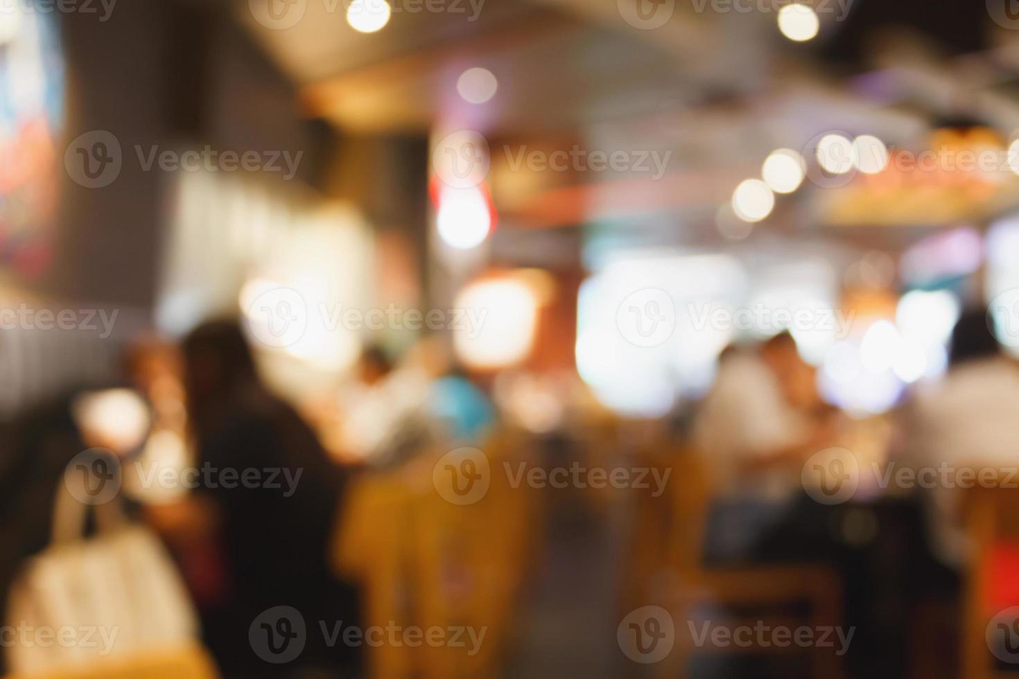 Restaurant cafe or coffee shop interior with people abstract blur background photo