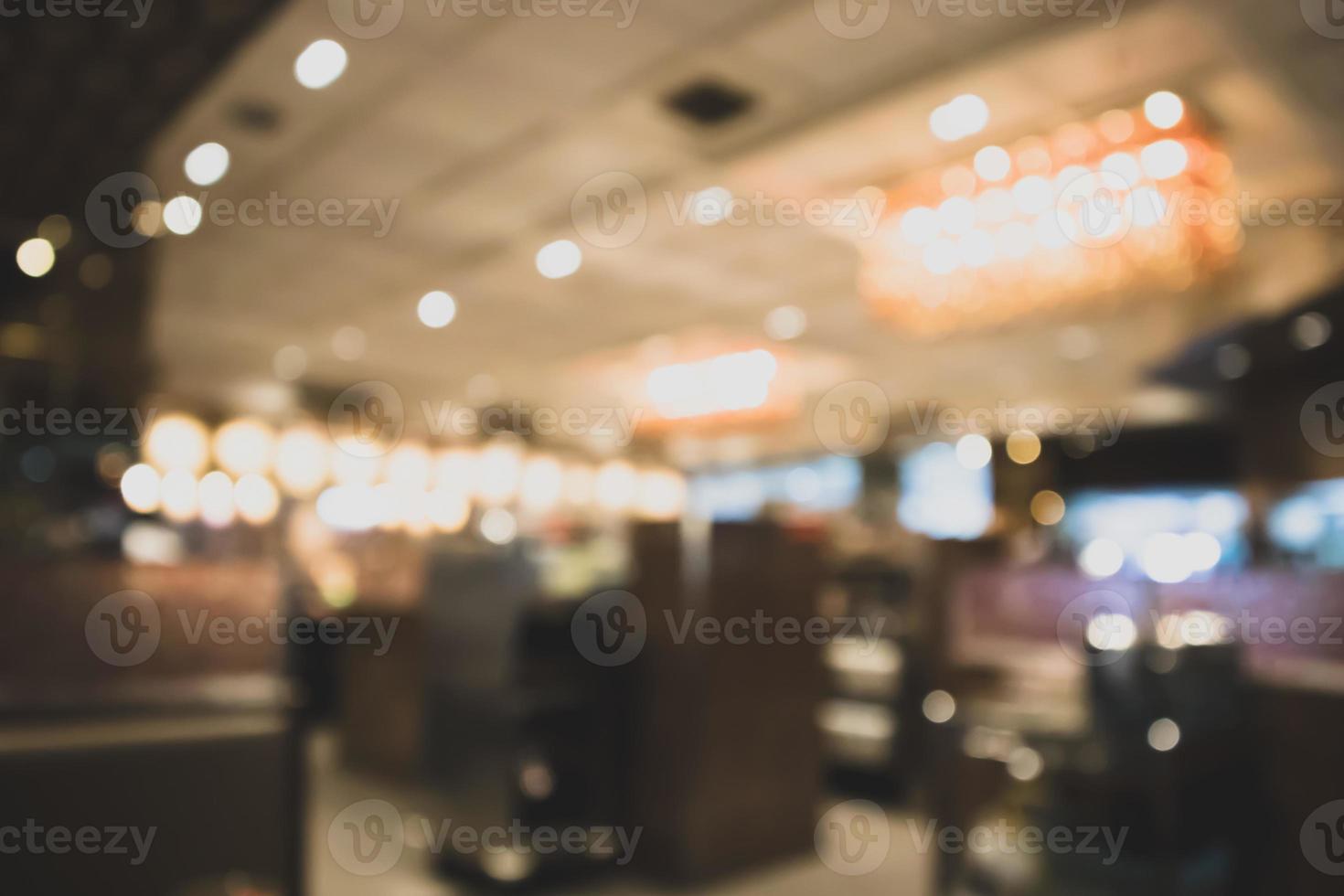 abstract blurred cafe restaurant with bokeh lights defocused background photo
