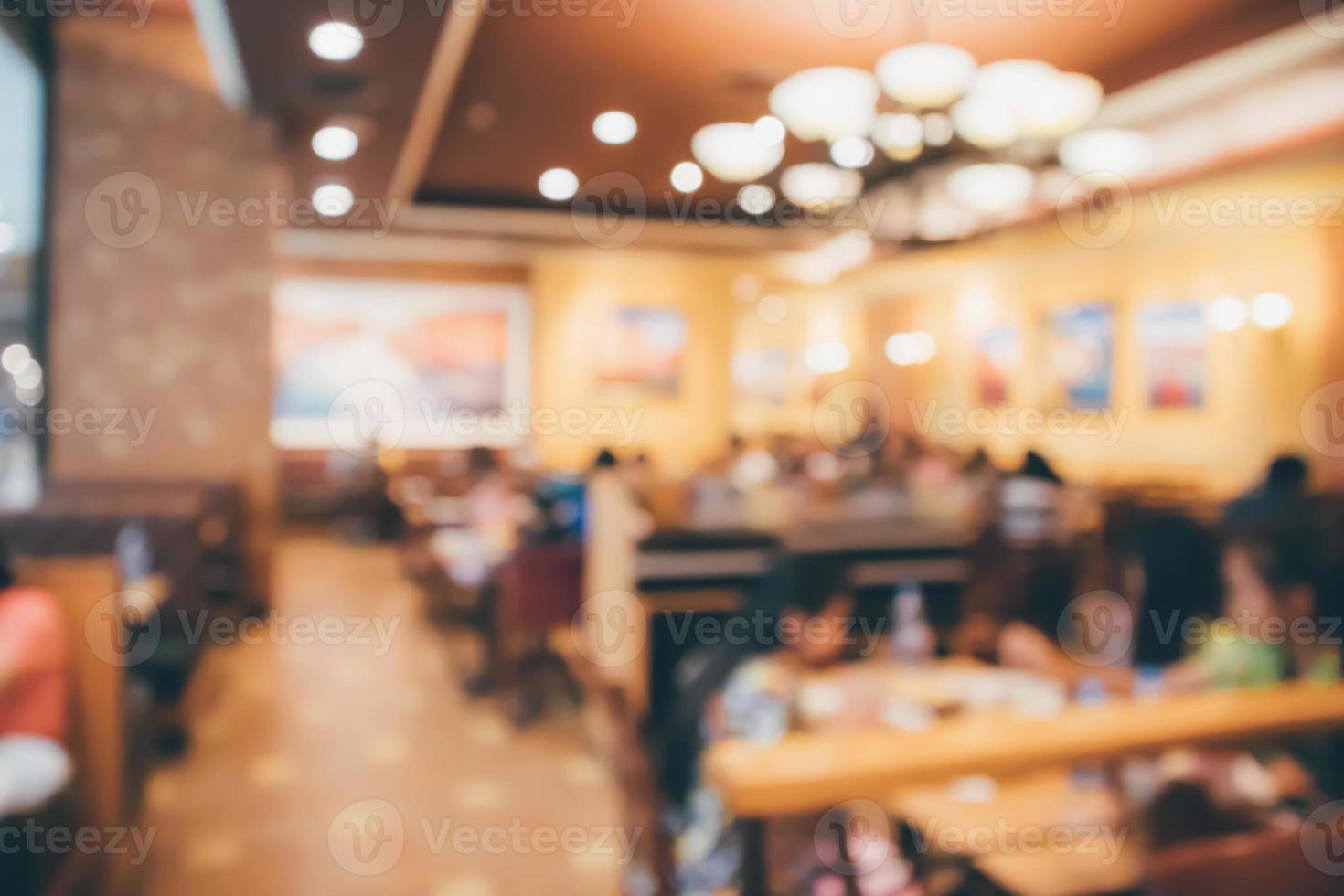 Restaurant cafe or coffee shop interior with people abstract defocused blur background photo