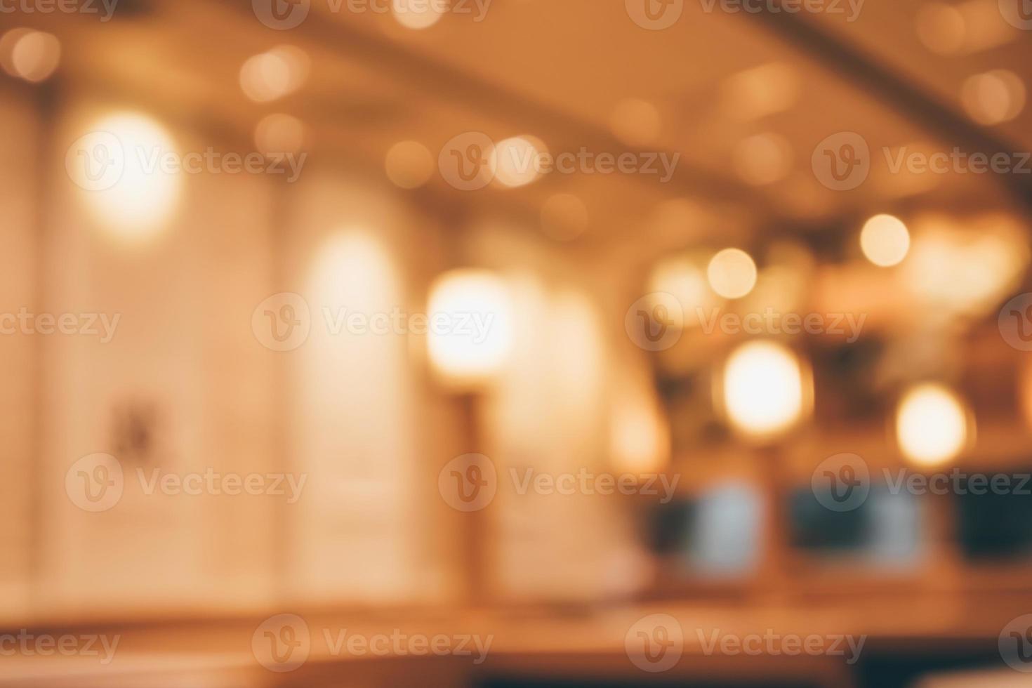 abstract blurred cafe restaurant with bokeh lights defocused background photo