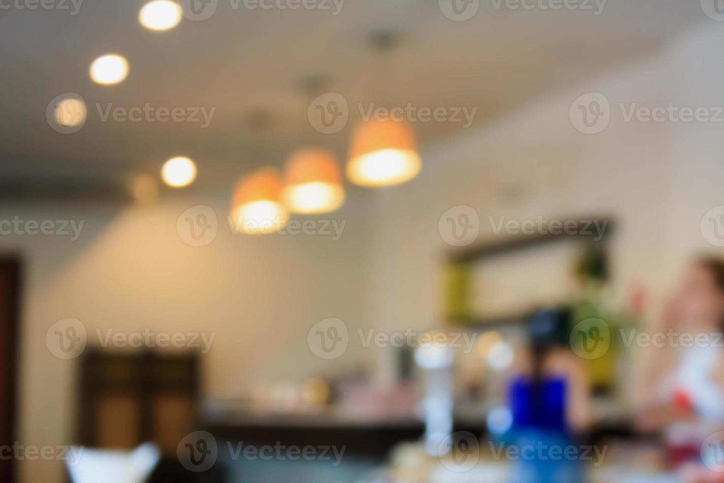 cafe restaurant blur background with bokeh photo