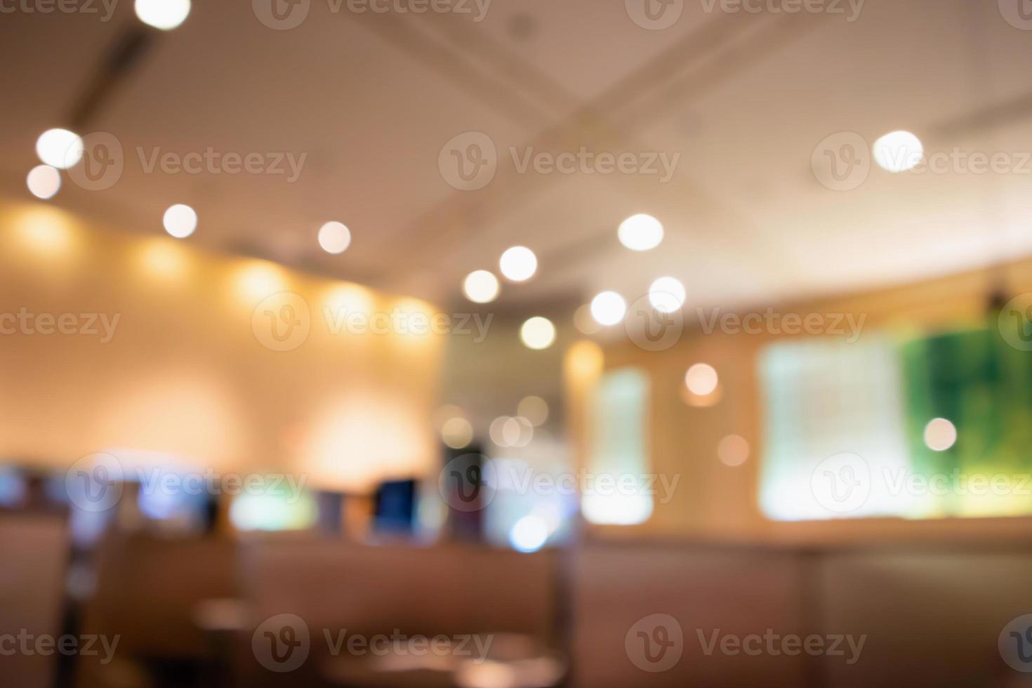 abstract blurred cafe restaurant with bokeh lights defocused background photo