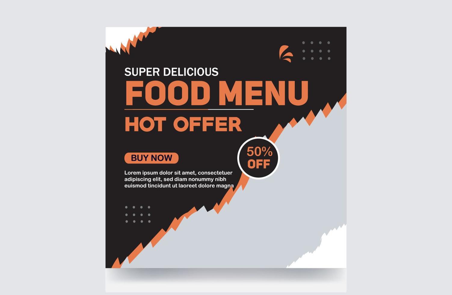 restaurant food menu offer banner super delicious pizza burger social banner design fast food social media template for design template vector