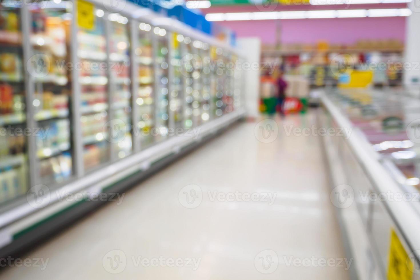 Supermarket with abstract defocused blur background photo