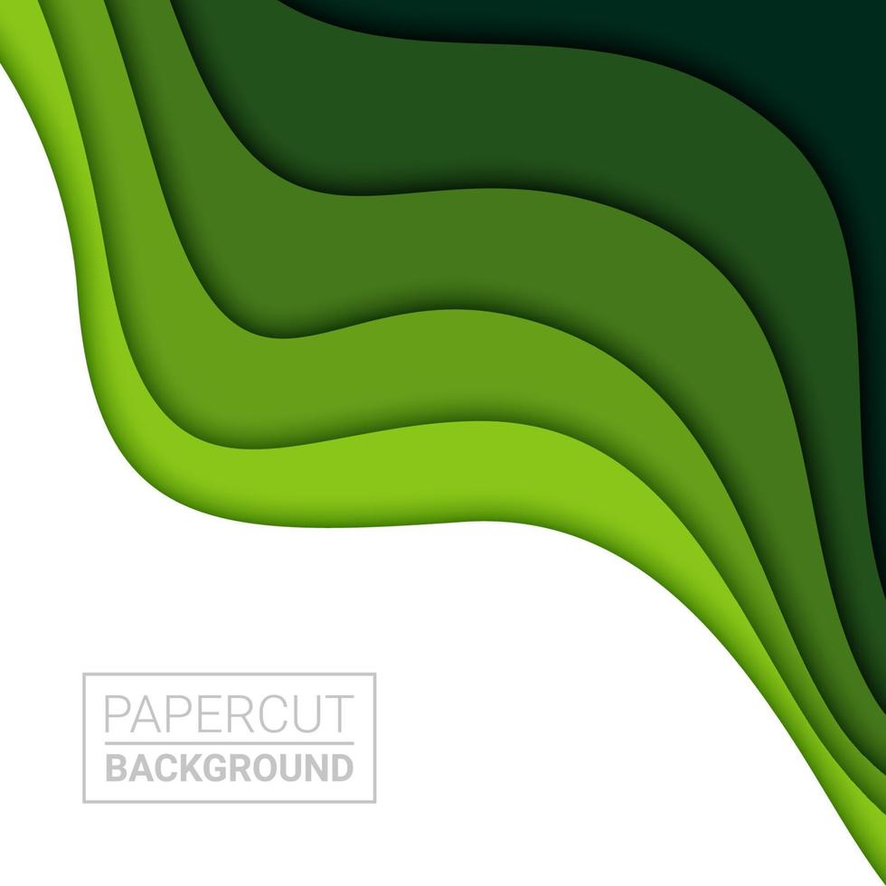 3D abstract background and paper cut shapes, vector illustration