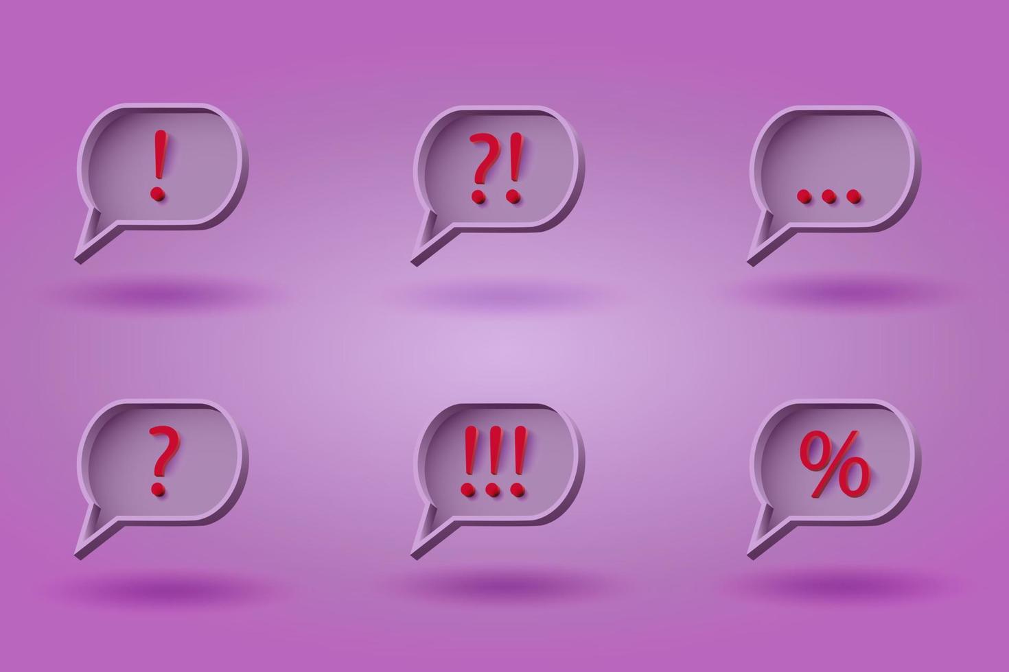 Set of 3d speech bubbles with punctuation marks vector