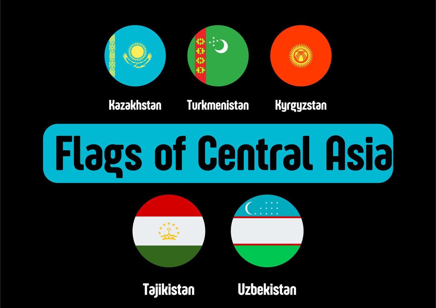 Flags of Asia. Asia. Asia Flags vector