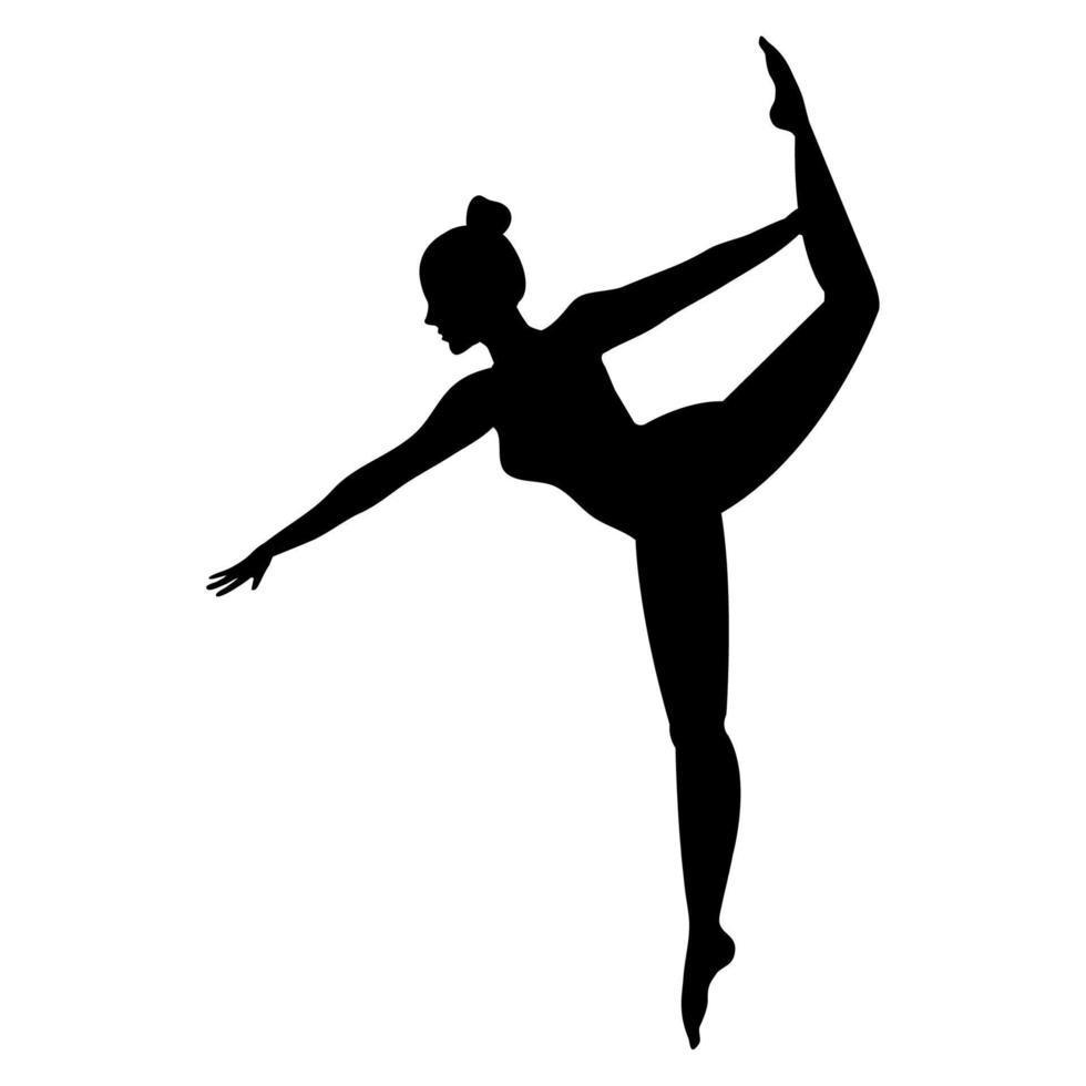 female athlete dancing ballet sport silhouette vector