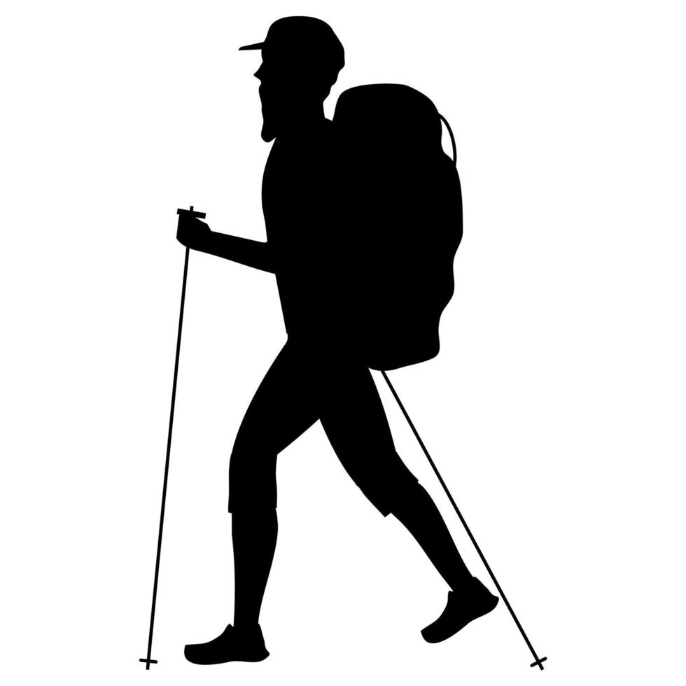 atleta practicando caminata deporte silueta vector