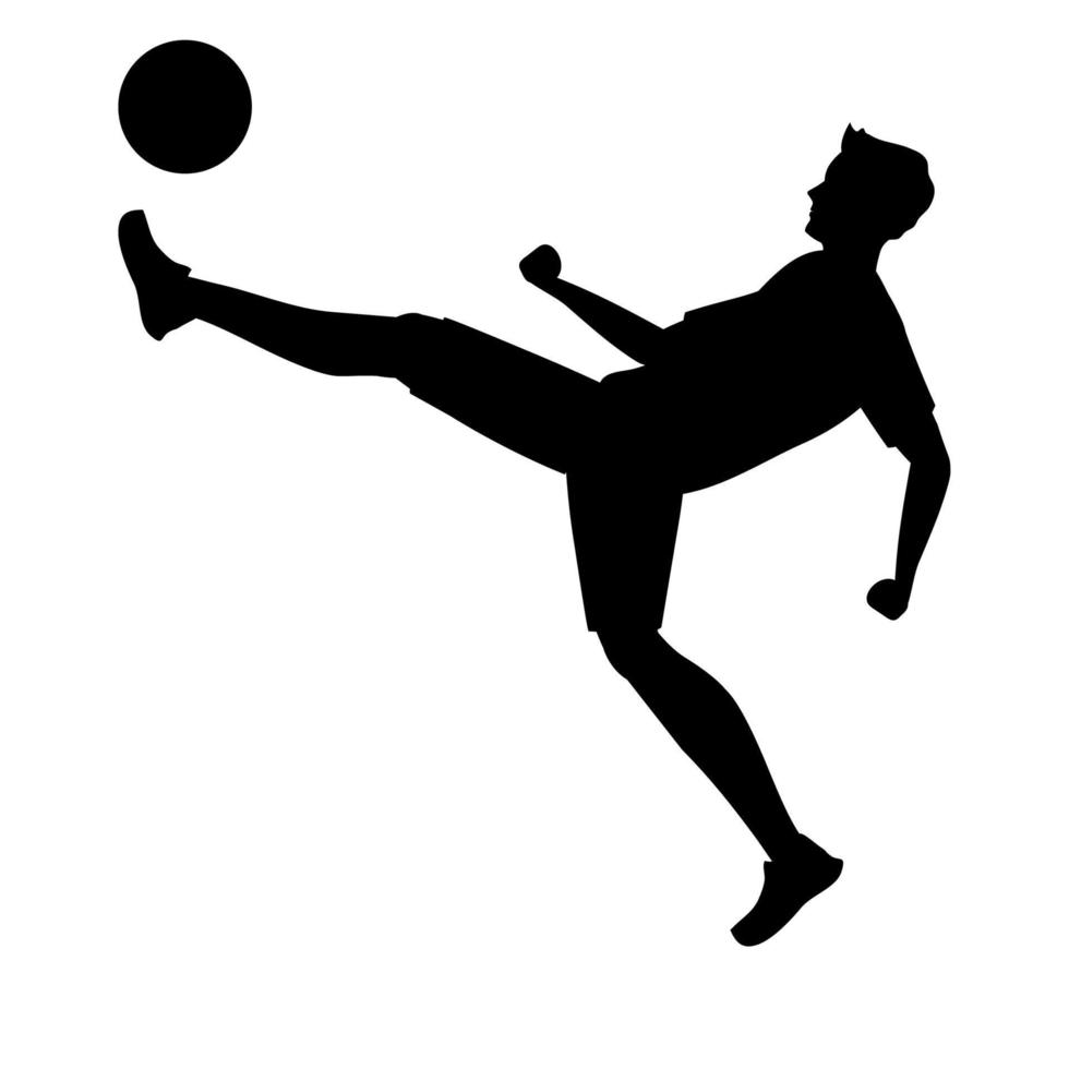 athlete practicing soccer sport silhouette vector