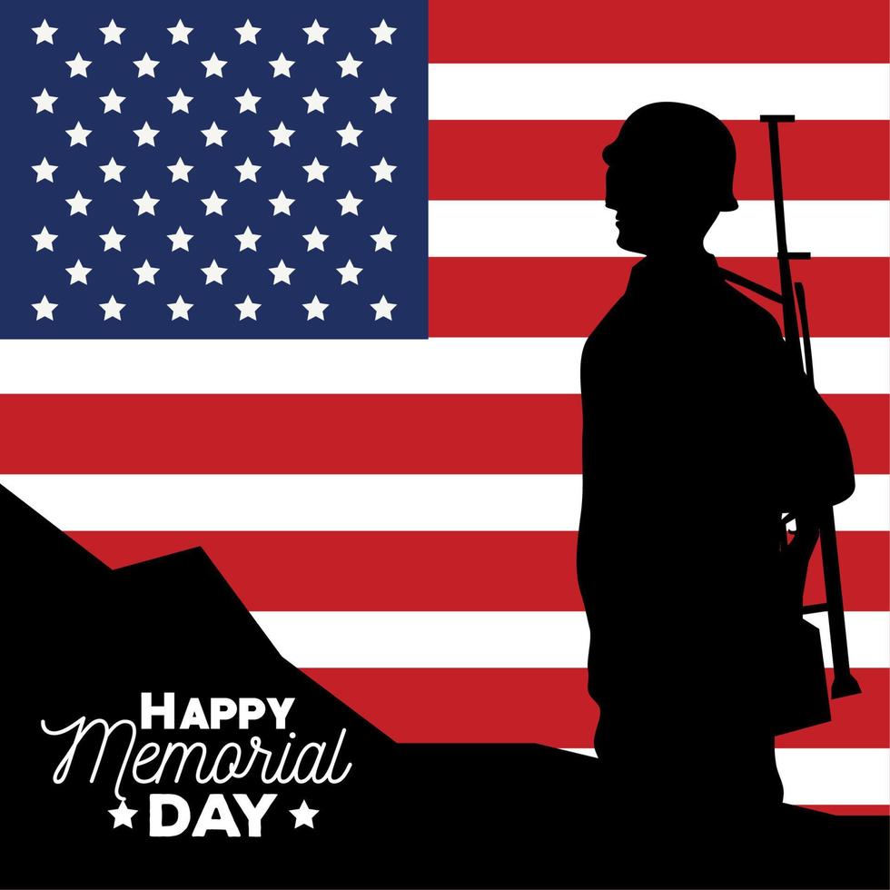 memorial day soldier vector