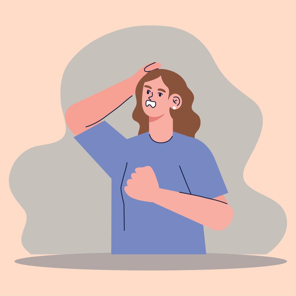 woman panicking character vector