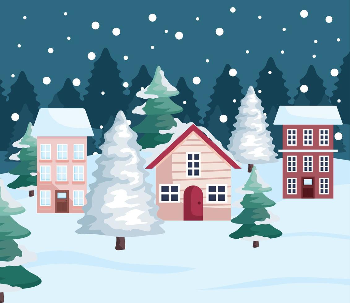 winter season night vector