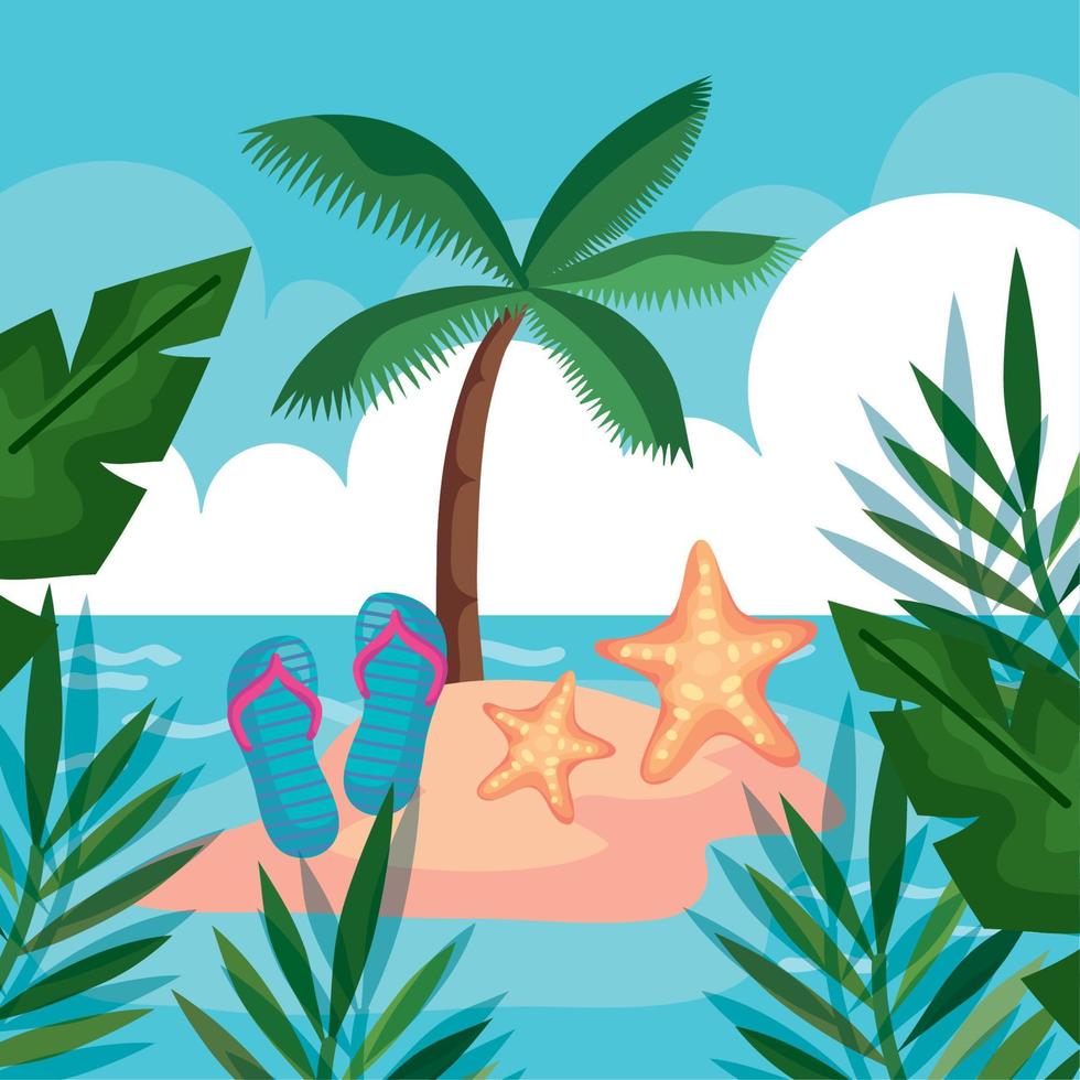 summer season seascape vector