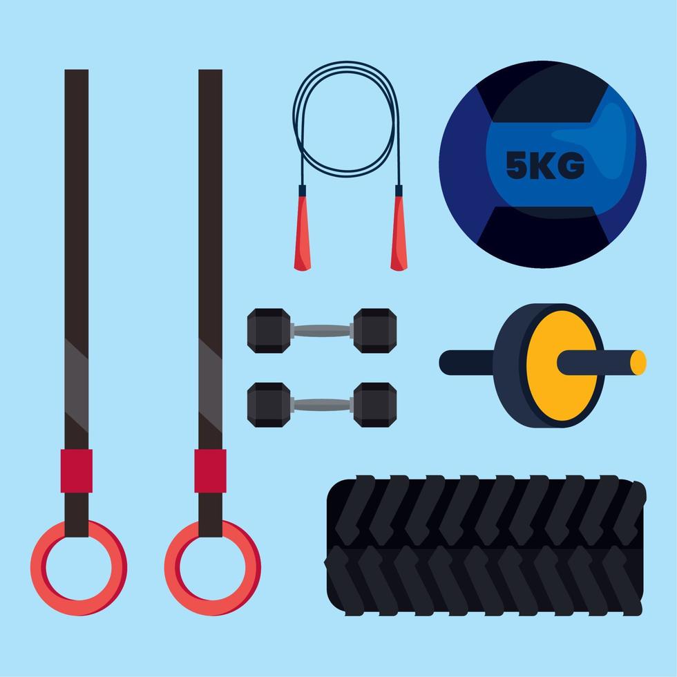crossfit six icons vector
