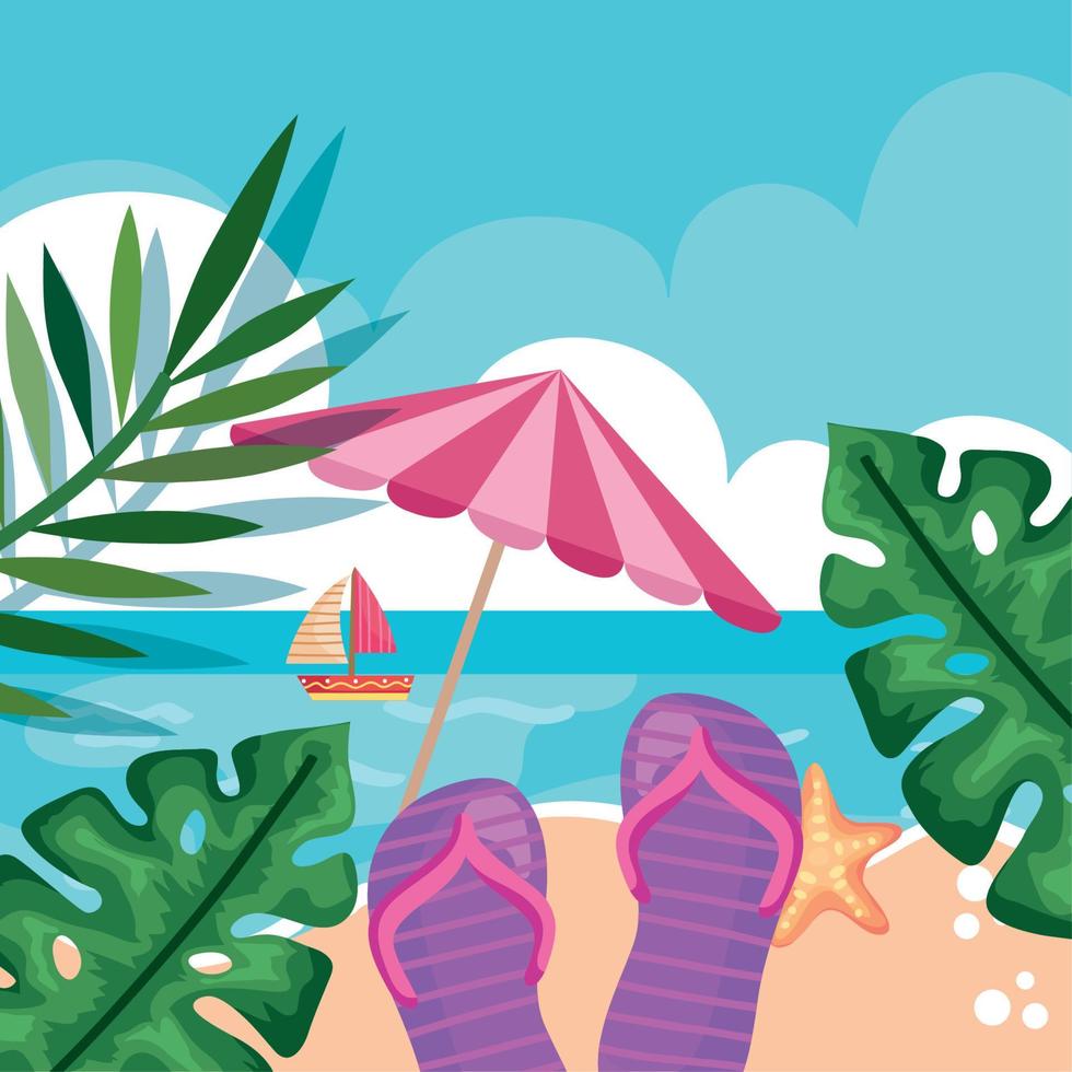 summer season landscape vector