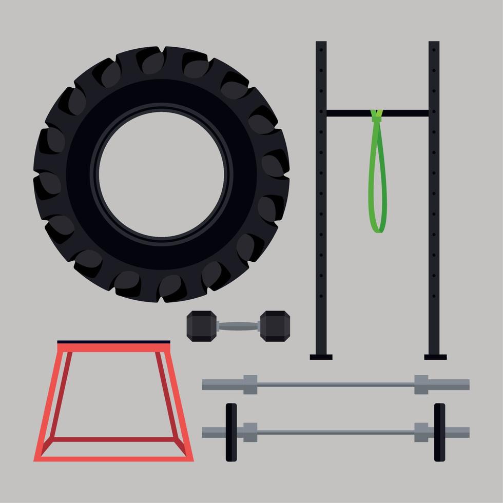 seis iconos de crossfit vector