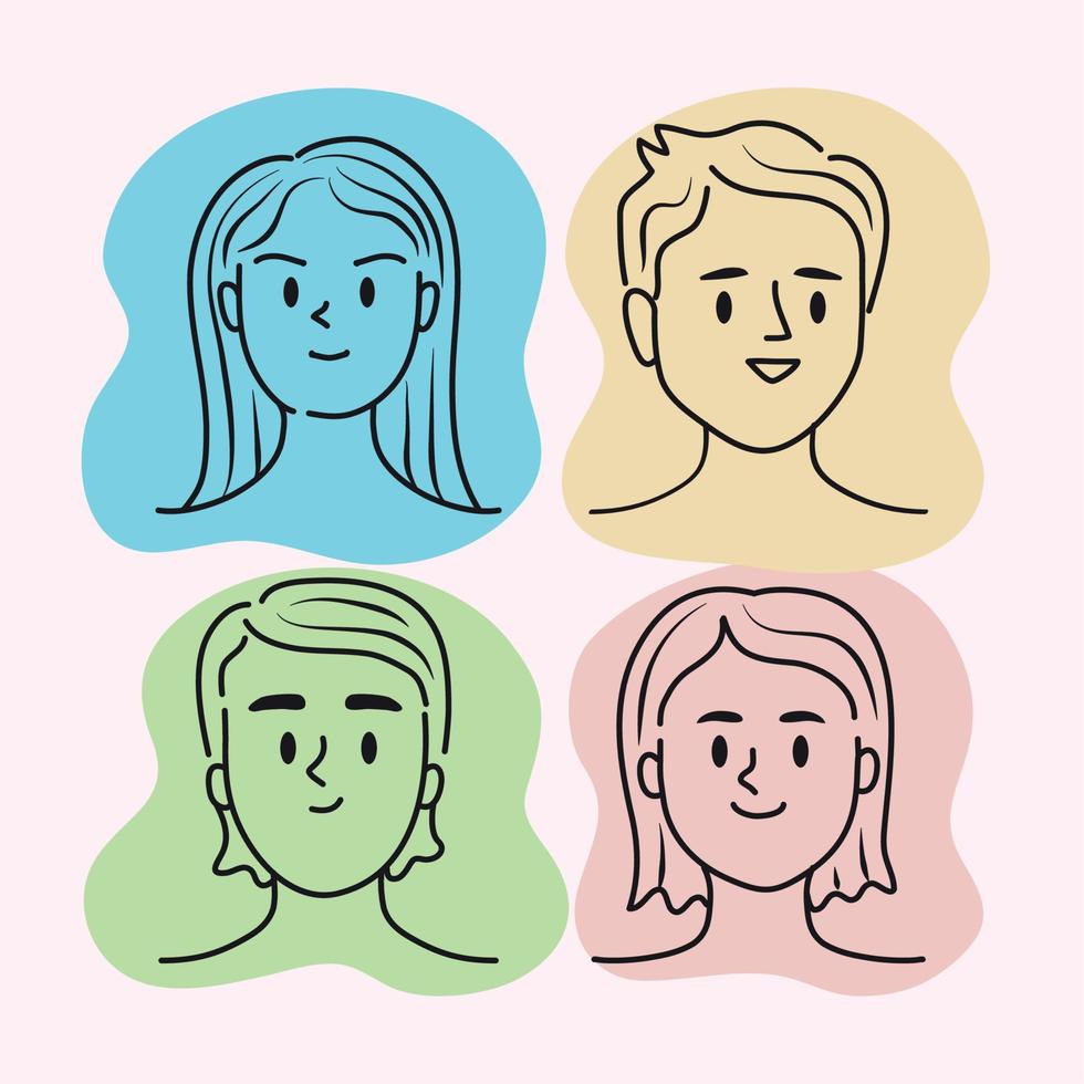 four persons doddle vector